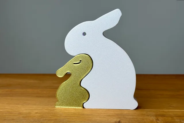 Osterhasen im Mutter-Kind-Stil