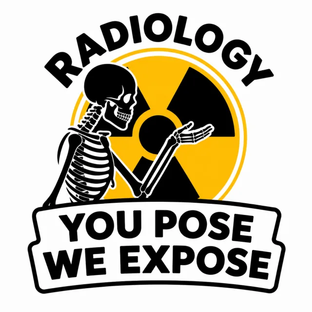 Radiology „You Pose – We Expose“ Sticker – wasserfest, konturgeschnitten, verschiedene Größen