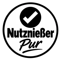 „Nutznießer Pur“ Sticker – minimalistischer Statement-Aufkleber