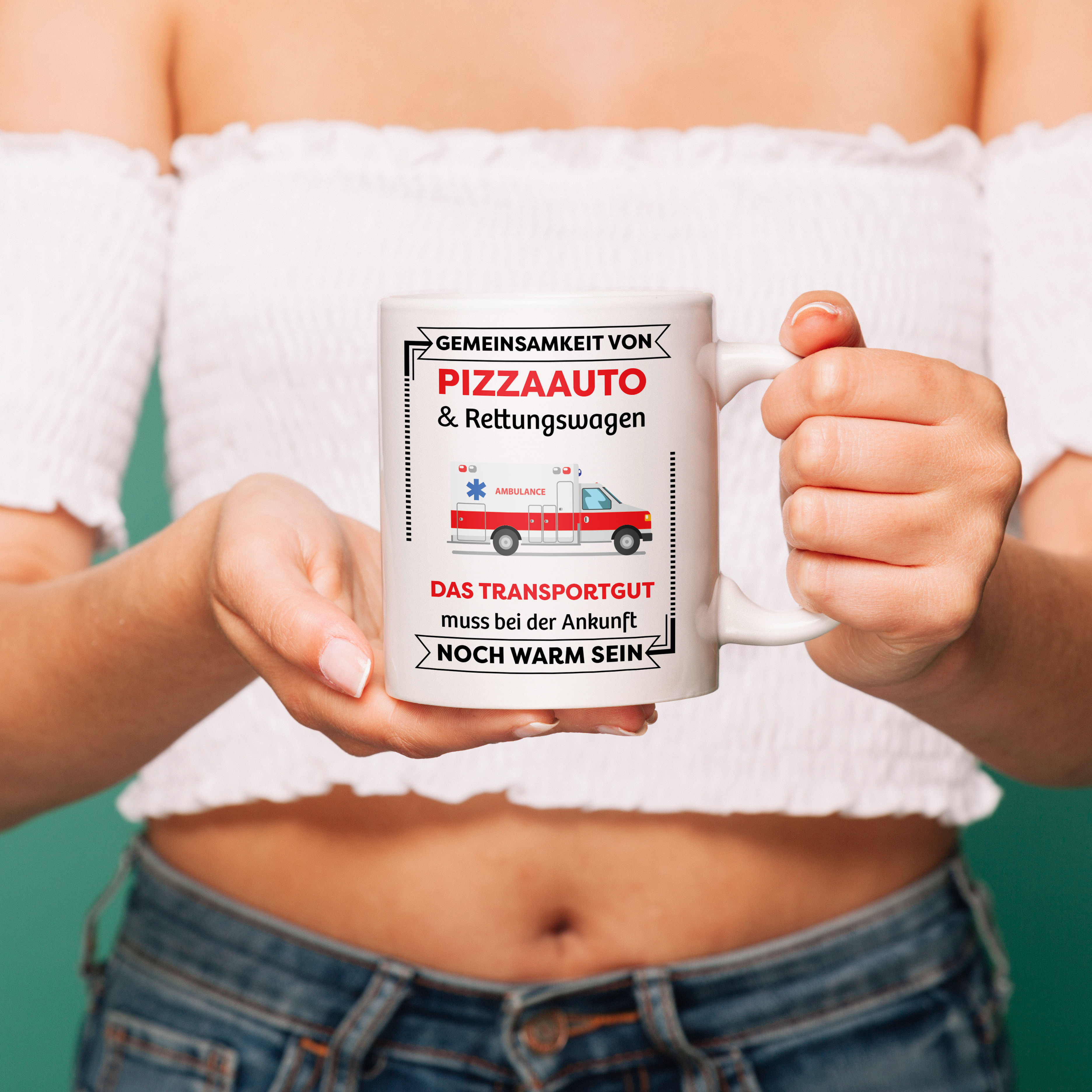 Gemeinsamkeiten von Pizzaauto & Rettungswagen – Lustige Tasse für Rettungsdienst-Helden! Gemeinsamkeiten von Pizzaauto & Rettungswagen – Lustige Tasse für Rettungsdienst-Helden!