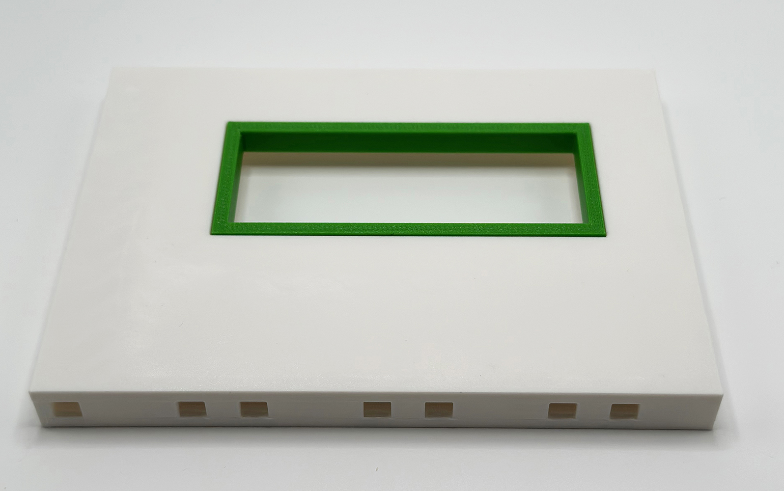 Erweiterungswand 165mm mit Fenster und Rahmen Grün – Pfosten rechts / Pins wählbar
