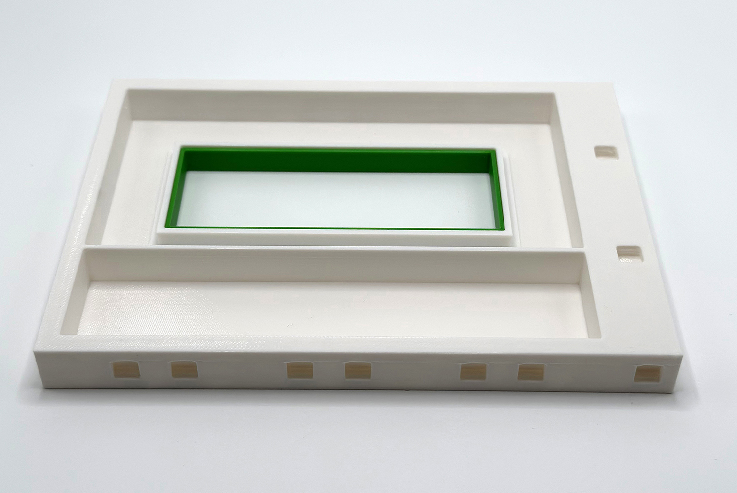 Erweiterungswand 165mm mit Fenster und Rahmen Grün – Pfosten rechts / Pins wählbar