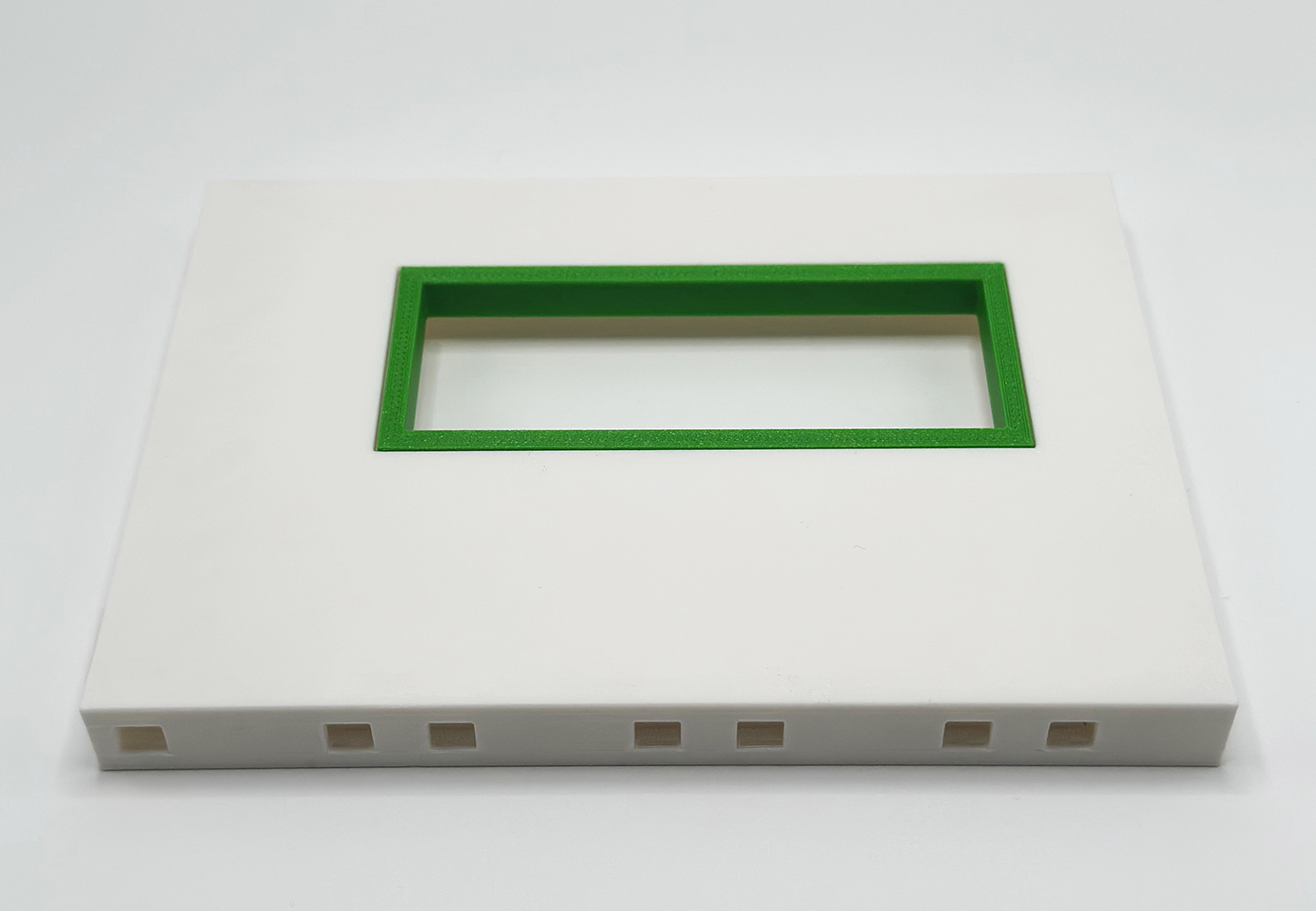 Erweiterungswand 165mm mit Fenster und Rahmen Grün – Pfosten rechts / Pins wählbar