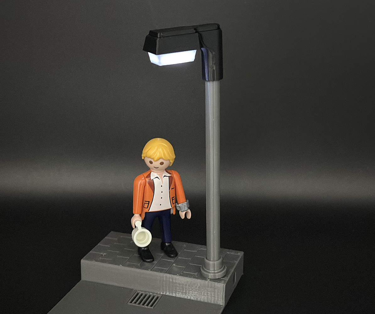 Playmobil Straßenlampe – Gewinkelt, mit oder ohne LED